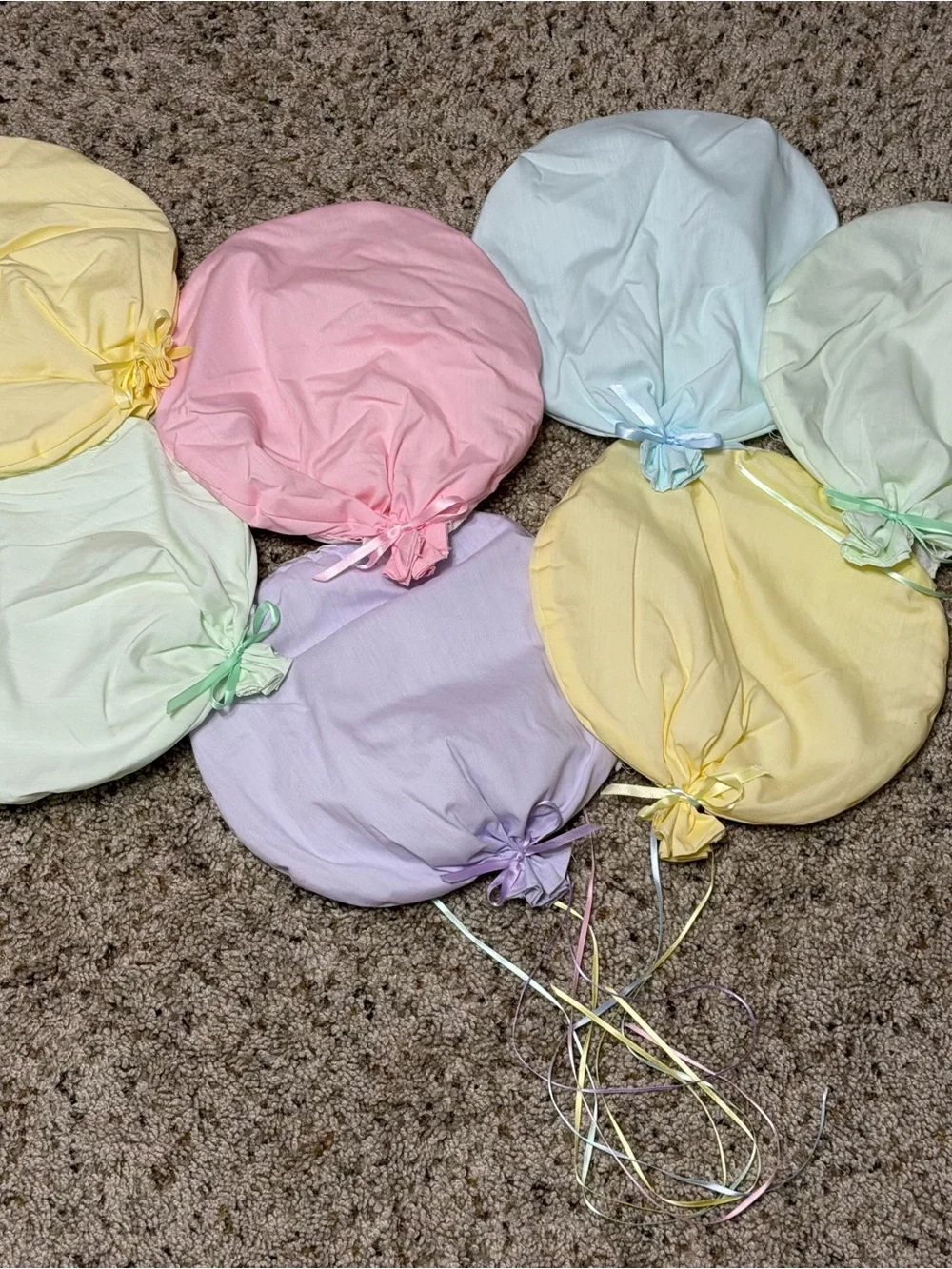 Padded 3D Balloons Wall hanging Vintage Baby Nursery Plush Cloth Pastel